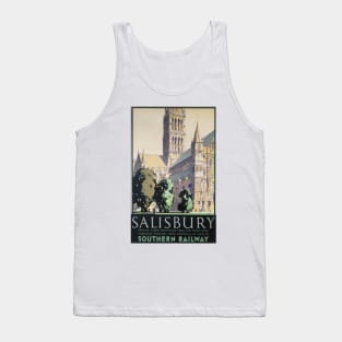 Salisbury, Wiltshire - SR - Vintage Railway Travel Poster - 1932 Tank Top